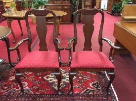 Cherry Queen Anne Arm Chairs