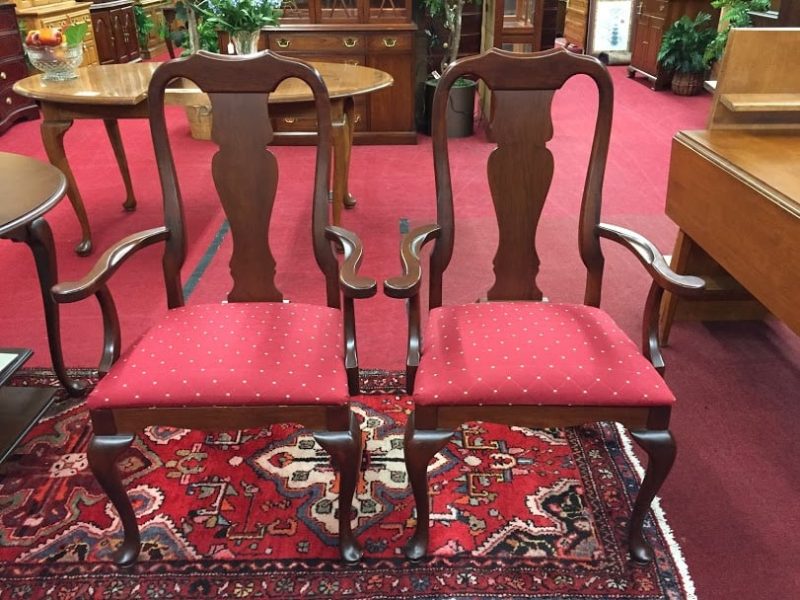 Cherry Queen Anne Arm Chairs