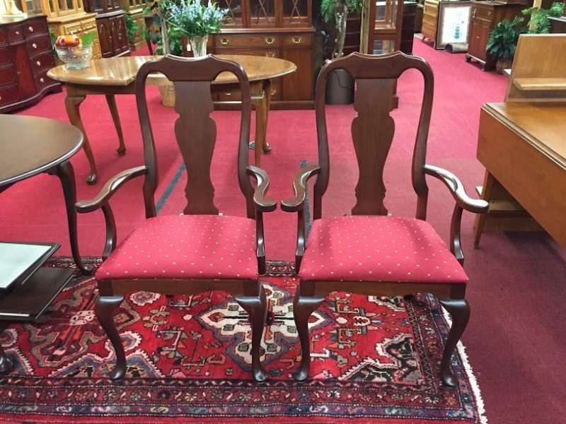 Cherry Queen Anne Arm Chairs