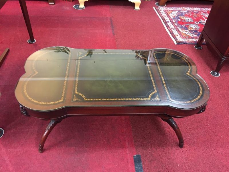 Vintage Leather Top Coffee Table