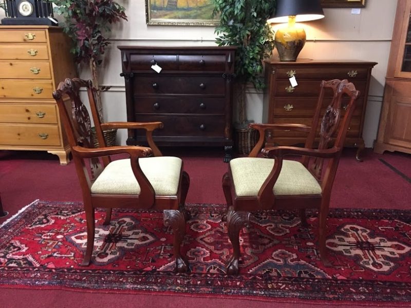 Baker Mahogany Chippendale Style Chairs (pair)