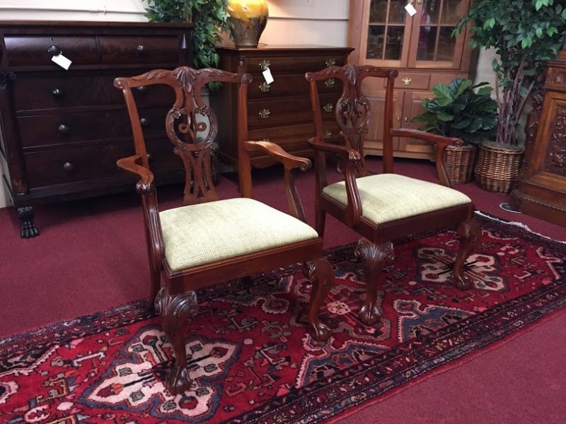 Baker Mahogany Chippendale Style Chairs (pair)