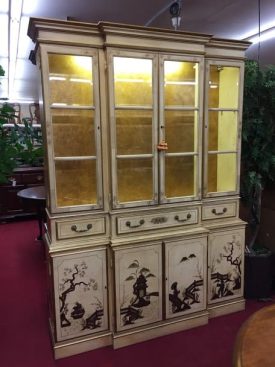 Cream and Gold Chinoiserie Cabinet