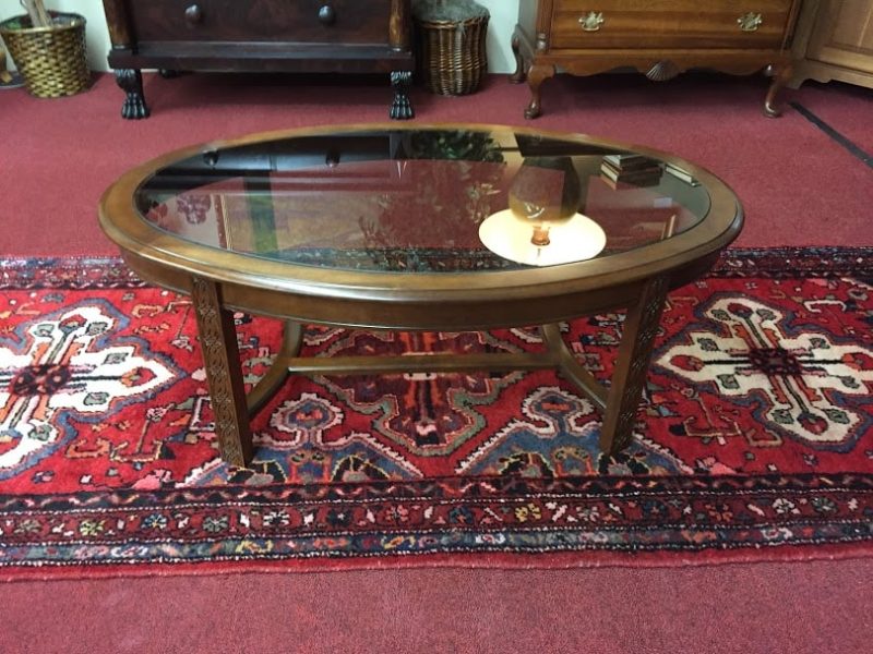 Chippendale Style Glass Top Coffee Table