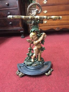 Vintage Cast Iron Cupid Umbrella Stand