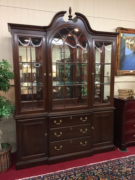 What's the Value of a Vintage Ethan Allen Solid Cherry Lighted China Cabinet