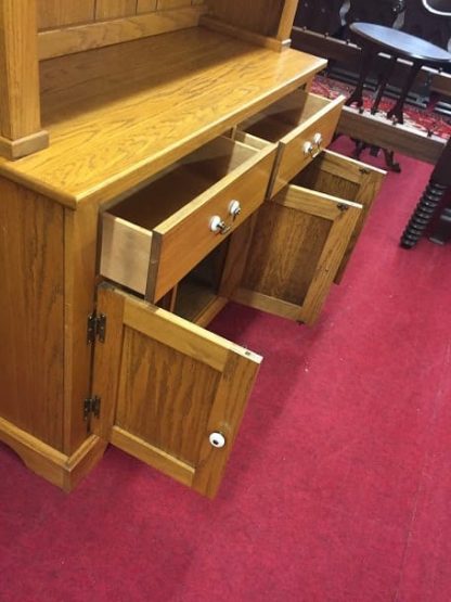 Oak Lighted China Cabinet - Image 5