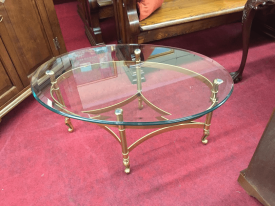 Vintage Glass Top Coffee Table