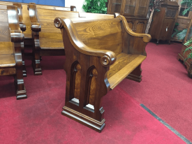 Antique Walnut and Ash Church Pew - 4 Ft 7"