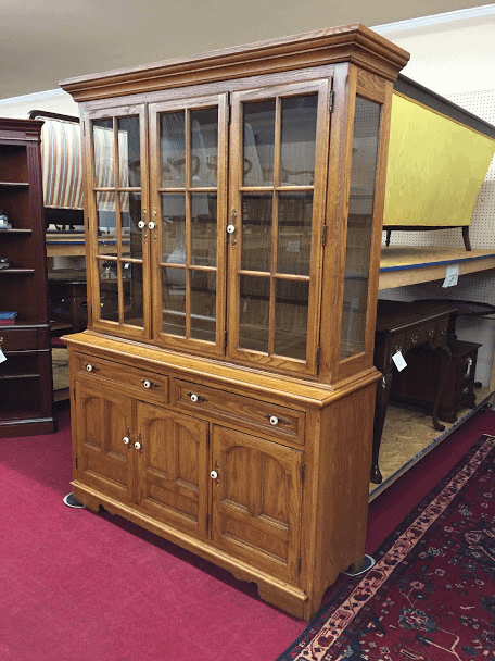 Vintage Thomasville Oak Hutch Cabinet