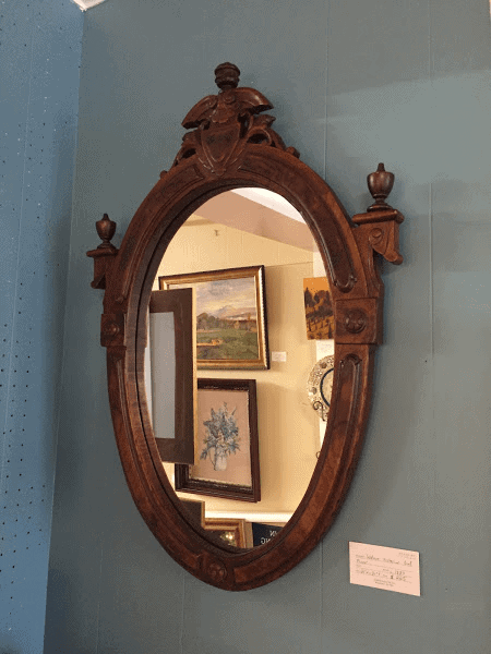 Walnut Victorian Oval Mirror