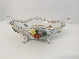 Antique Dresden Footed Bowl