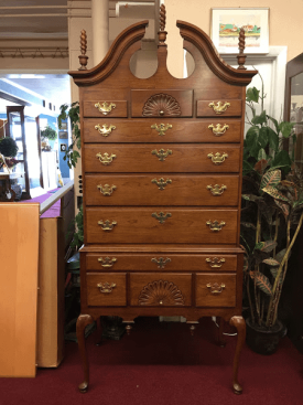 Cherry Chippendale Highboy (attributed to Councill Craftsmen)