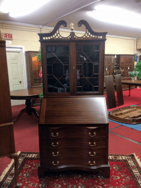 Maddox Mahogany Secretary Desk with Bookcase Top