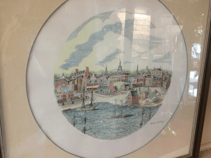 Vintage Artwork, Framed and Signed, Annapolis Maryland - Image 2