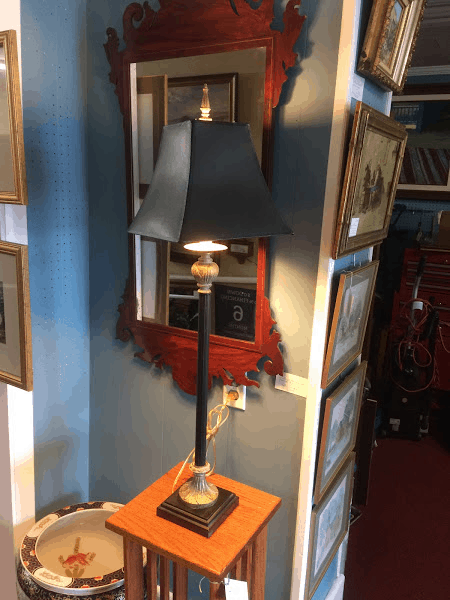 Vintage Black Candlestick Lamp