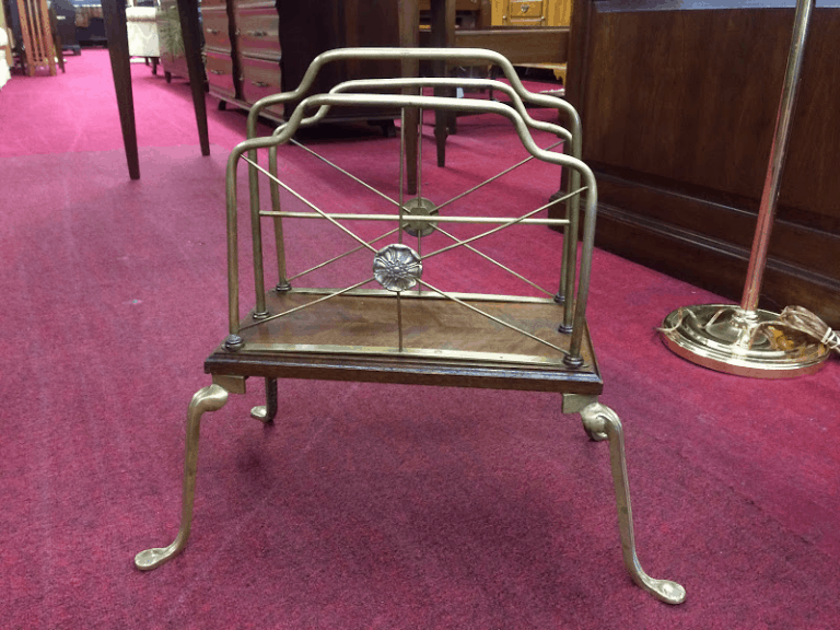 Best Price Vintage Magazine Rack, Brass For Sale