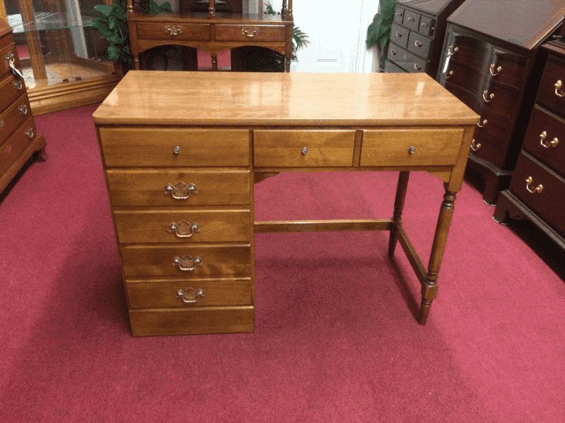 Best Price Vintage Desk, Ethan Allen Furniture, Solid maple For Sale