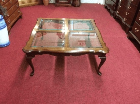 Vintage Cherry and Glass Coffee Table