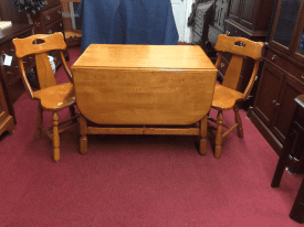 Vintage Maple Drop Leaf Table and Chairs