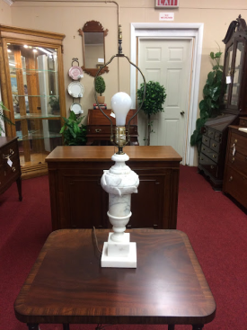 Vintage White Alabaster Lamp