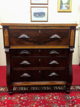 Antique Mahogany and Maple Empire Chest