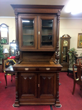 Antique Continental Oak Bar Cabinet