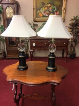 Vintage Crystal Pineapple Lamps, Williamsburg Lamps