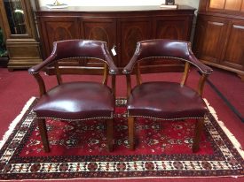 Vintage Leather Bankers' Chairs, the Pair