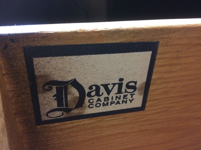 Vintage Davis Furniture Black Oriental Buffet
