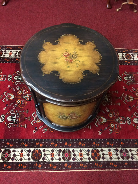Vintage Painted Drum Table