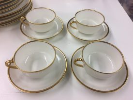 Vintage Haviland Limoges Cups and Saucers, Set of Four