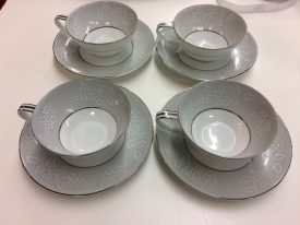 Vintage Noritake "sabrina" Cups and Saucers, Set of Four