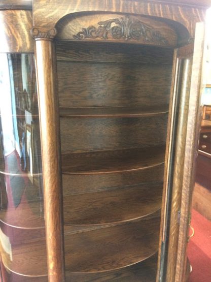 Antique China Cabinet, Glass Doors, Bowfront - Image 5