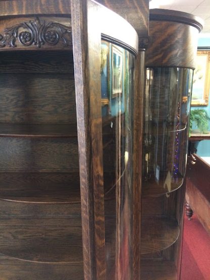 Antique China Cabinet, Glass Doors, Bowfront - Image 6