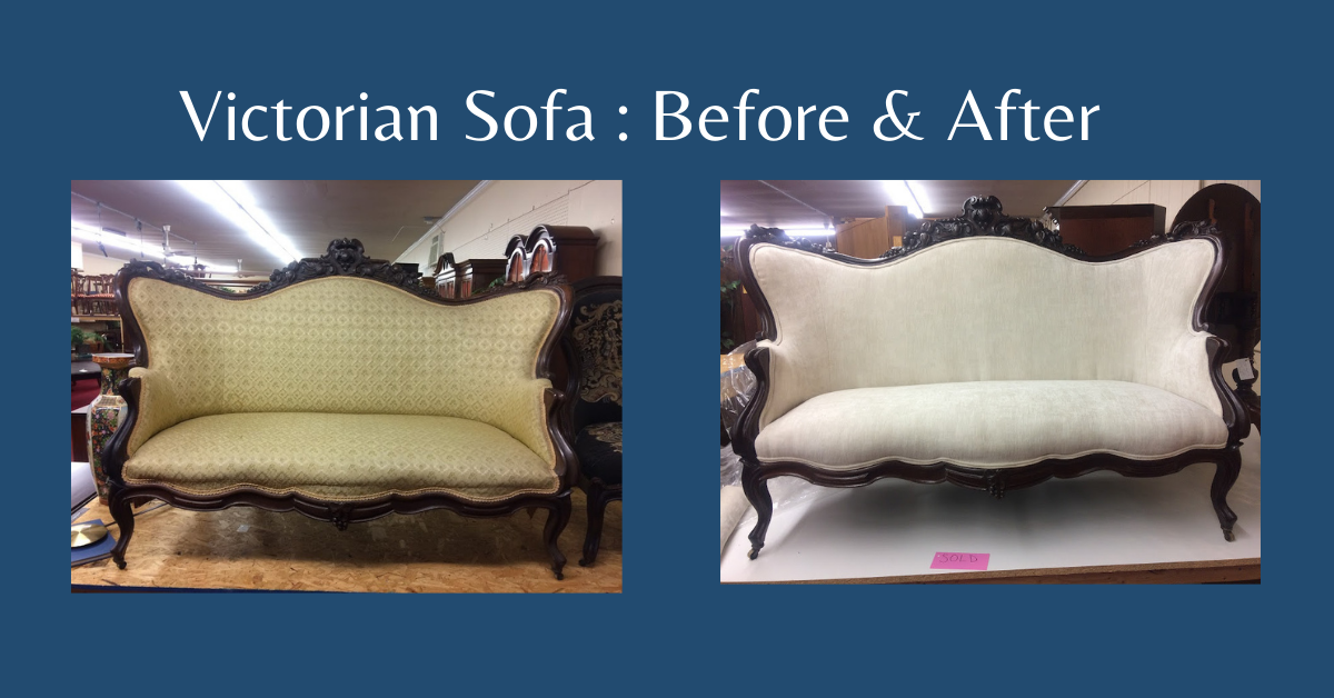 Victorian Sofa Before And After Restoration