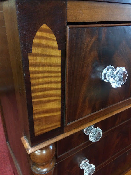 Antique Dresser, Empire Furniture, Tiger Maple Wood