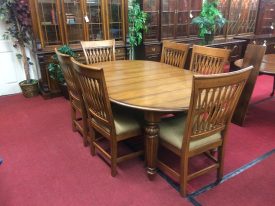 Island Style Dining Set, Table and Six Chairs
