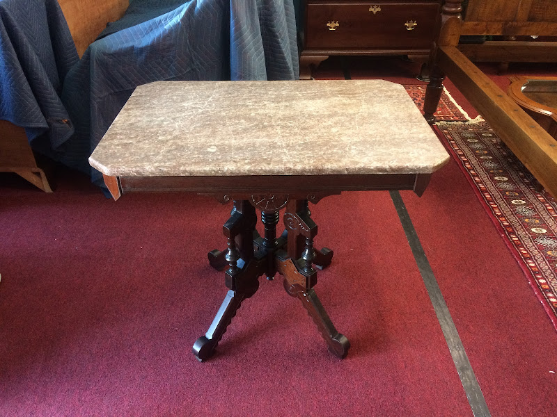 Antique Marble Top Table, Victorian Furniture