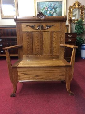 Antique Hall Bench, Oak Furniture