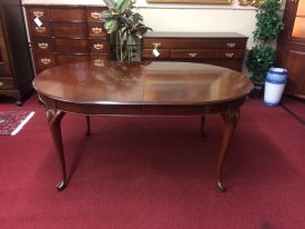 Vintage Dining Table, Two Leaves and Table Pads