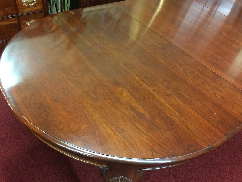 Vintage Dining Table, Two Leaves and Table Pads
