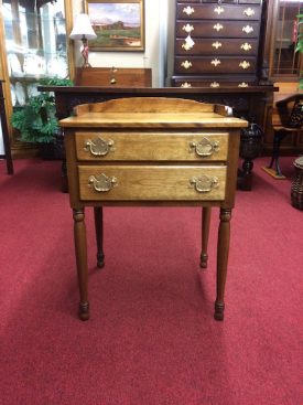 Vintage Work Table, Two Drawer Nightstand, Ethan Allen Furniture