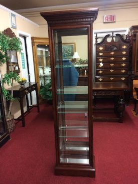 Vintage Curio Cabinet, Cherry Glass Showcase