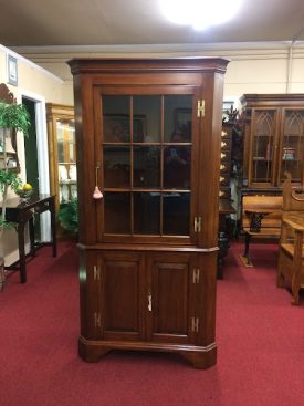 Vintage Henkel Harris Corner Cabinet, Nine Pane Cabinet