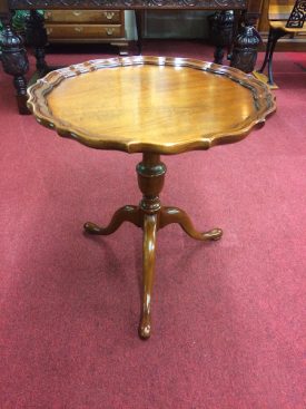Vintage Pedestal Table, Scalloped Table