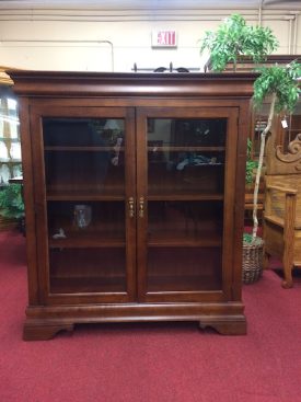 Vintage Bookcase, Bookshelf with Glass Doors