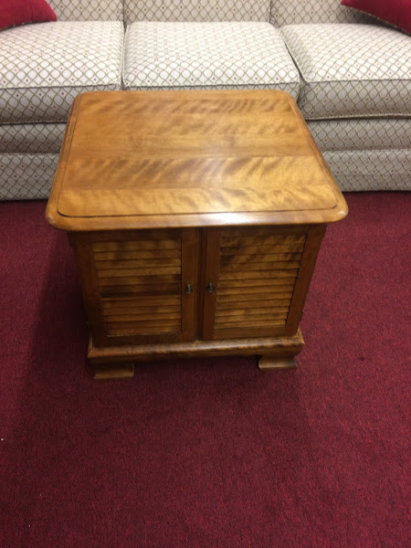 Vintage End Table, Record Cabinet, Ethan Allen Furniture