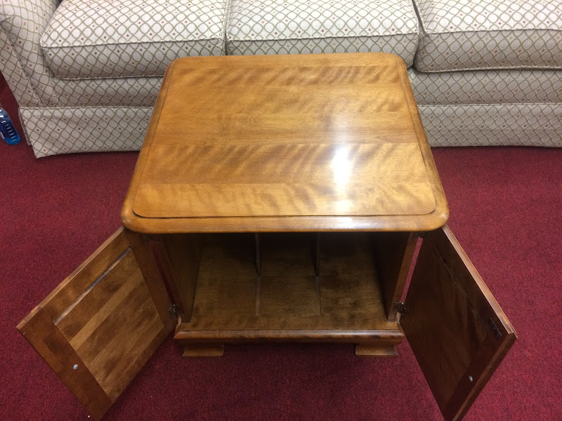 Vintage End Table, Record Cabinet, Ethan Allen Furniture