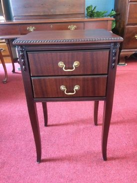 Vintage End Table, Two Drawer Table